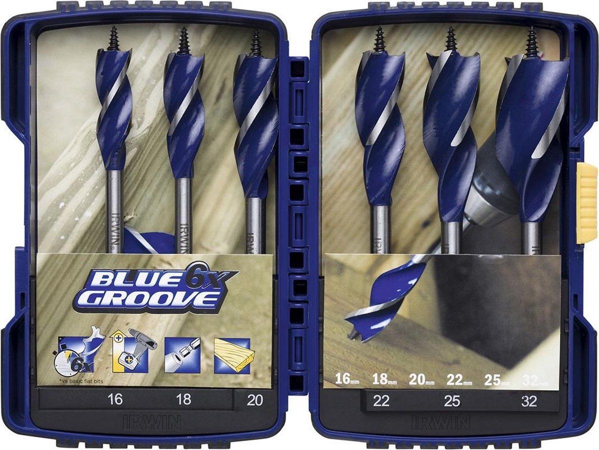 IRWIN Blue Groove Speedboorset 6-delig