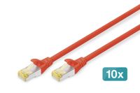 DIGITUS LAN kabel Cat 6A - 1m - 10 stuks - Rood