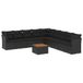 vidaXL 10-delige Loungeset met Kussens, Zwart, Poly Rattan