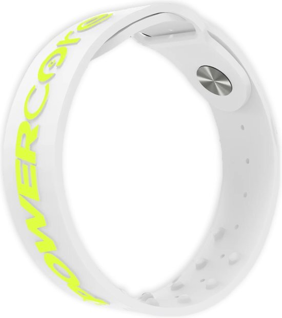 PowerCore, proprioceptie sportarmband – Wit/Neon – M/L - Sportband – Polsband verbetert sportprestaties