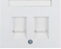 Hager 11827009 BER CENPL 2V POL SCHUIF TEKST Wit Mat Schroeven Indoor en Outdoor