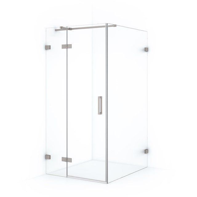 Maxaro Douchecabine Diamond 110x100cm 8mm Helder Veiligheidsglas Geborsteld RVS met Draaideur