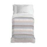 PENSIERI DELICATI Sprei 170 x 280 cm, eenpersoonslaken 100% katoen piqué, ideaal als meubel, dekbed voor eenpersoonsbed, patroon Azteco beige, 100% Made in Italy