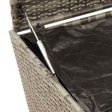 VidaXL Tuinbox met wielen, grijs, 283 liter, polyrotan