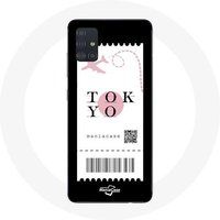 Maniacase Hoesje voor Samsung Galaxy A51 5G Vliegtuig ticket Tokyo Japan