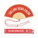 Fisura Originele waaier met opschrift "c*llons quina calor", moderne houten waaiers, rood-wit, 42,5 x 23 cm, Quina Calor, rood, 24 x 4 x 1,5