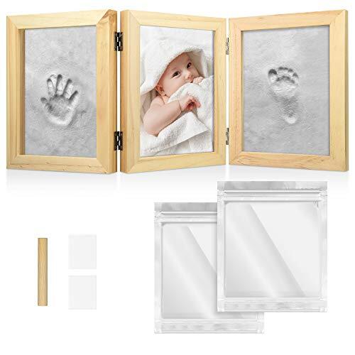 Navaris Babyfotolijst met gipsverband - 220 x 170 x 66 mm frame voor handafdruk voetafdruk - Afdrukset voor handen en voeten - Fotolijstje