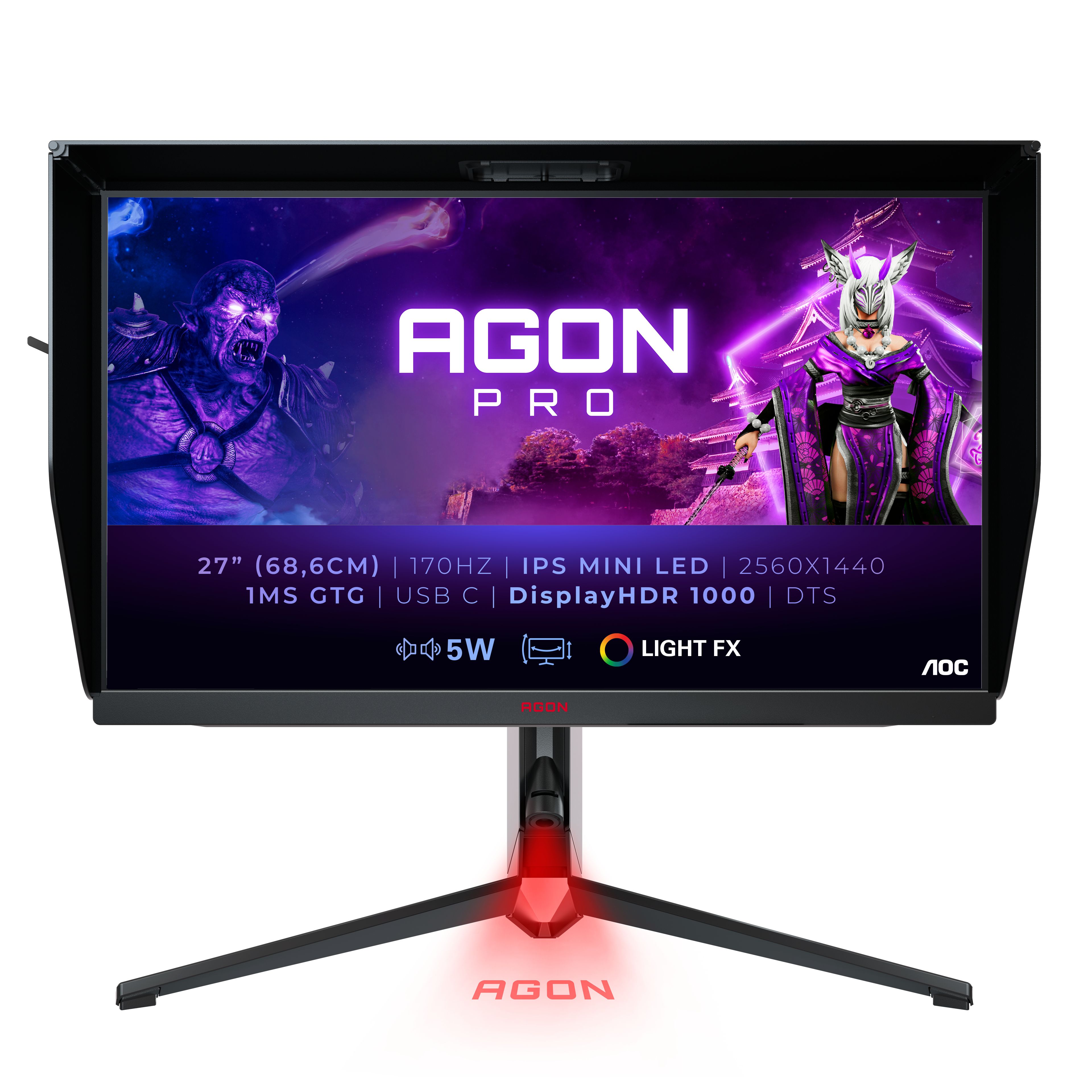AOC AG274QXM 27" Quad HD Gaming Monitor - 170Hz, IPS, HDR 1000