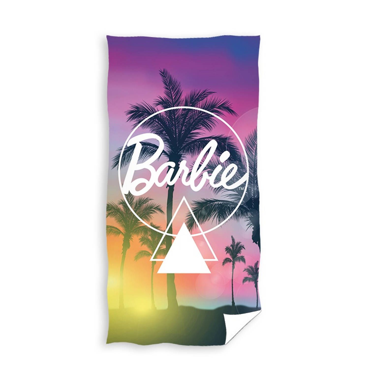 Carbotex Badlaken Barbie Meisjes Roze Katoen 70 x 140 cm