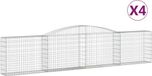 vidaXL Gabions - 4 pieces - arched - 400x30x80/100 cm - iron