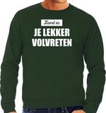 Bellatio Decorations Shoppartners Bv Kerst is: je lekker volvreten Kerst sweater / Kerst trui groen voor heren - Kerstkleding / Christmas outfit XXL