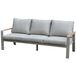 Lola canapé 3 places aluminium latte sable gris doux coussins