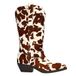 Sacha Leren Cowboylaarzen met Koeienprint Bruin/Ecru
