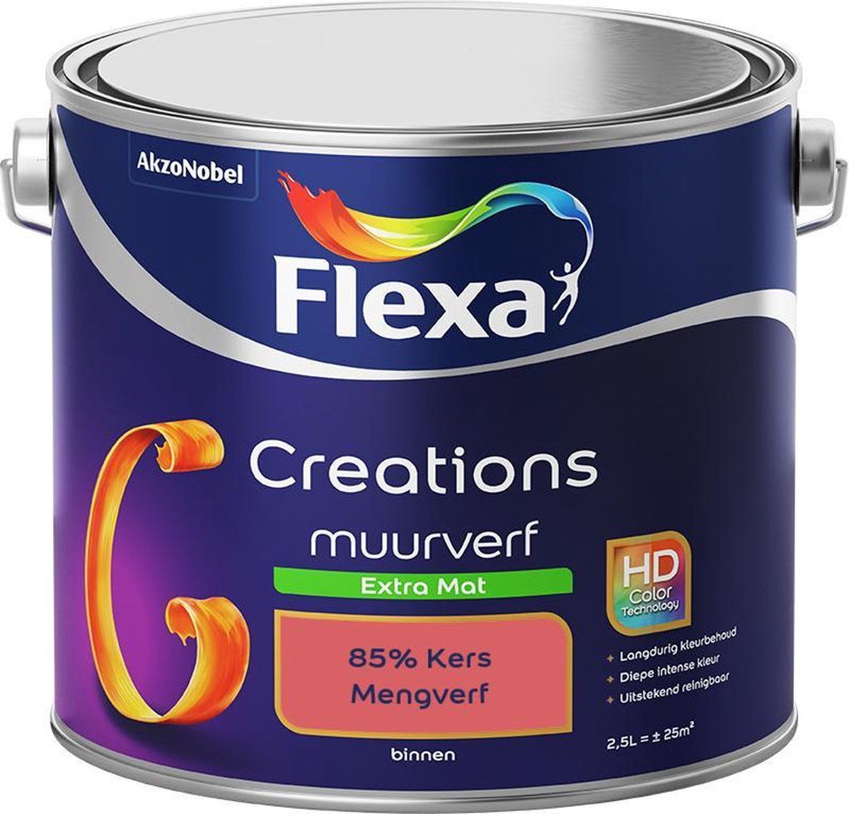 FLEXA Creations Muurverf - Extra Mat - 85% Kers - 2,5 liter