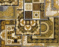 A.S. Création Dierenprint met Klassiek Barok Behang - Zwart Wit Goud - Vliesbehang - 70 cm x 10.05 m