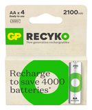 GP Batteries ReCyko Pro GPRCK210AA112C4 AA Nikkel-Metaalhydride (NiMH) Piles rechargeables - 4 pièces