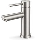 Merkloos Wastafelkraan - Wastafelmengkraan - Eengreeps - RVS 304 - Polished nickel - Badkamerkraan