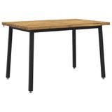 vidaXL 140 x 70 x 75 cm Massief Acaciahout Wit en zwart Rechthoekig
