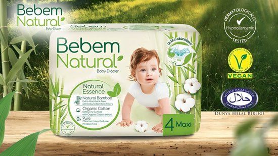 Bebem Natural 4 Maxi 7-14 KG - 360 luiers - Maandbox - Parfumvrij - Vegan