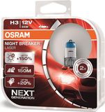 OSRAM 1x H3 Autolamp, 12V, 55W, PK22s, 64151NL-HCB