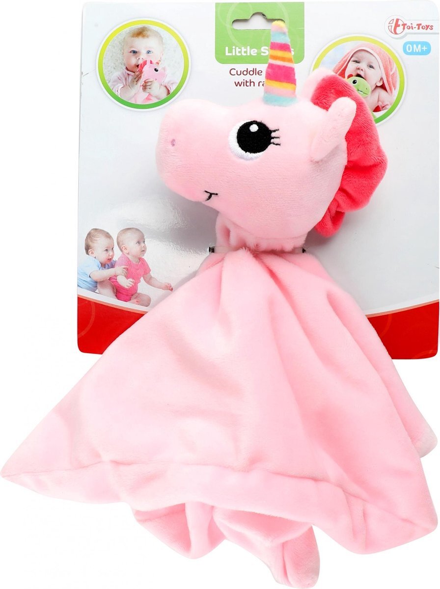 Toi Toys Toi Toys bijtring en rammelaar Eenhoorn 26 cm katoen roze