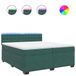 vidaXL Lit boxspring avec matelas, vert foncé, 200x200 cm, velours