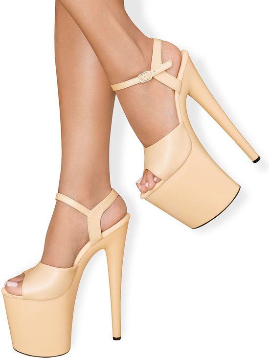 EIS hakschoenen (hoge hakken, beige) - verleidelijke plateausandaal