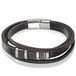 Mendes heren armband Multi Leer Edelstaal Zwart Bruin-19cm