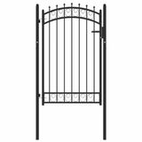 vidaXL EMMEN Enkele Tuinpoort Staal Gepoedercoat Zwart 102 x 200 cm Inclusief Deurbeslag
