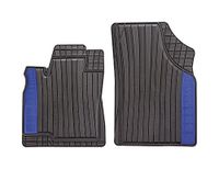 CarFashion 266920 Silverstone, all-weather mat CD2, matten voorzijde 2-delig, TPE-rubbermat zwart, gekleurd inzetstuk in Aruba blauw, automatten, set zonder mathouder