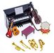 Accessoires voor poppenhuis - Miniatuur muziekinstrument - Set van 12 - Legering, bois et plastique