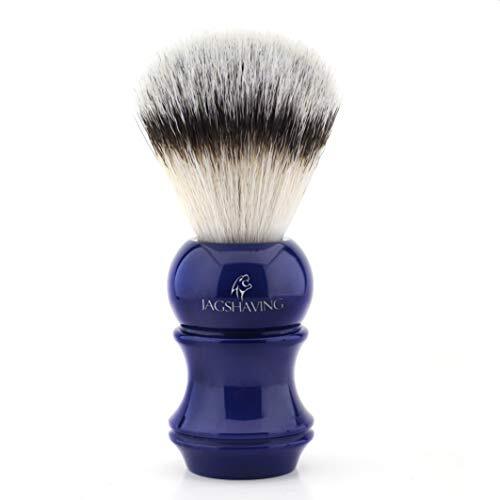 Jag Shaving Scheerborstel voor mannen Grooming Blauw Handvat & Synthetische eco vriendelijke borstelharen Kerstcadeau voor hem