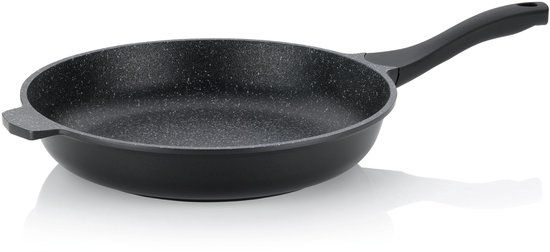 Kela Hapjespan, 24 cm, zwart, rond, inclusief deksel, aluminium, geschikt voor gas, inductie, halogeen, keramisch, elektrisch, 32 cm breed, 6.50 cm hoog, 32 cm lang, 1.6 kg, 4 l inhoud, cool touch handgreep, 2 jaar garantie