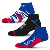 For Bare Feet NCAA Kansas Jayhawks CAMO Boom 3 Pack Enkelsok Team Kleuren Groot
