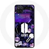 Maniacase Etui voor Samsung Galaxy A12 Bangtan Sonyeondan BTS Logo Army Bomb Lightstick