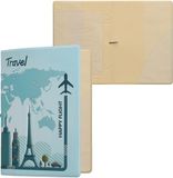 kwmobile Paspoorthouder - Hoesje voor paspoort en reisdocumenten - Flip cover - Met elastische band - Happy Flight design