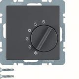 Hager Thermostaat Q.1/Q.3 Switch Cap Central antraciet