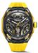 GELATU Montre de sport de luxe pour homme, automatique, bracelet en silicone, jaune