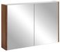 3xE living Armoire de toilette miroir, chêne noyer, 104,6 cm | Murale, 2 portes miroir, 2 étagères, fermeture amortie, sans poignée, 2 panneaux MDF, 104,6 x 14 x 57 cm