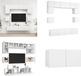 vidaXL meuble TV 8 pièces panneau de particules blanc