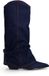 Sacha Dames Donkerblauwe Denim Cowboylaarzen met Flap - Maat 41
