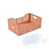 Homéa Opvouwbare en stapelbare kist, maat M (30 x 20 x 11 cm), kleur klei