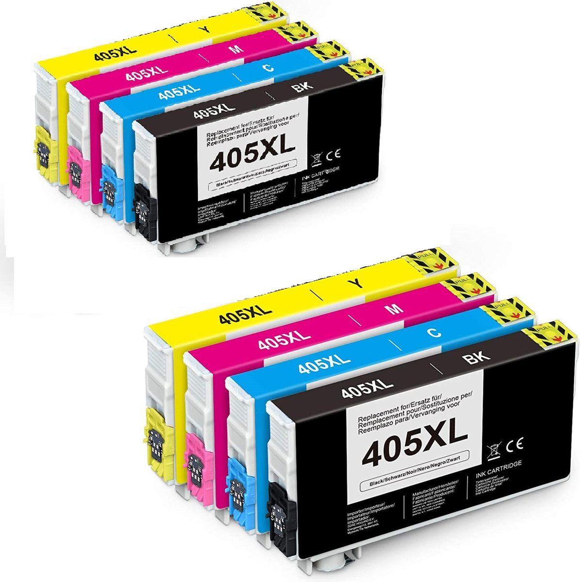 inktdag inktcartridge voor Epson 405XL - Multipack van 8 stuks - Met Chip - Epson 405 - Voor Printers: Epson WorkForce Pro WF-3820 DWF - WF-3825 DWF - WF-4820 DWF - WF-4825 DWF - WF-4830 DTWF - WF-7830 DTWF - WF-7835 DTWF - WF-7840 DTWF