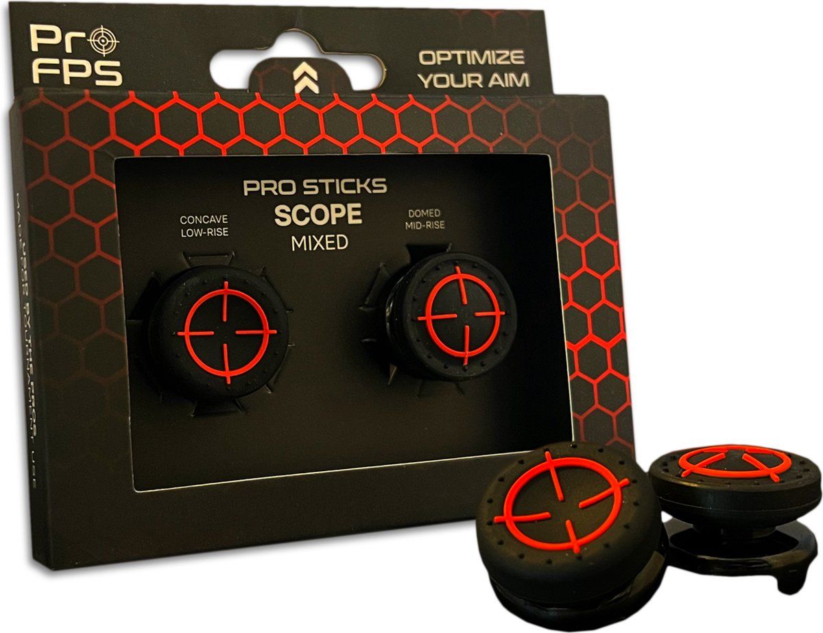 ProFPS Thumbsticks - Thumb Grips - PS4/PS5 - Concave Low-Rise & Domed Mid-Rise - Aim Assistant