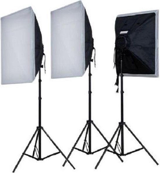 Falcon Eyes Continu Lichtset LH-ESB5050K3 3x55W - Zwart