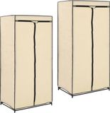 vidaXL Kledingkast Set van 2 - 75x50x160 cm - Crème