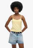 Superdry Studios-hemd met bandjes Dames Pale Yellow Katoen/Lyocell UK12-EU40