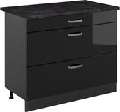 Vicco Keukenonderkast R-Line, Zwart hoogglans/Antraciet, 100 cm
