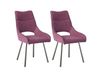 Lot de 2 chaises tissu coloris violet pieds métal laqué gris