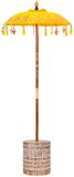 vidaXL Balinese parasol met voet, geel, 95 x 95 x 260 cm